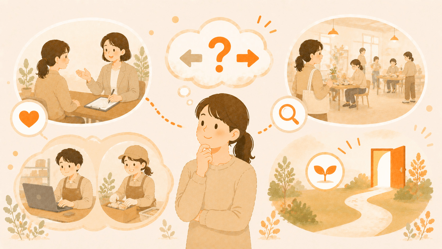 迷ったら相談・見学して決めるイメージ