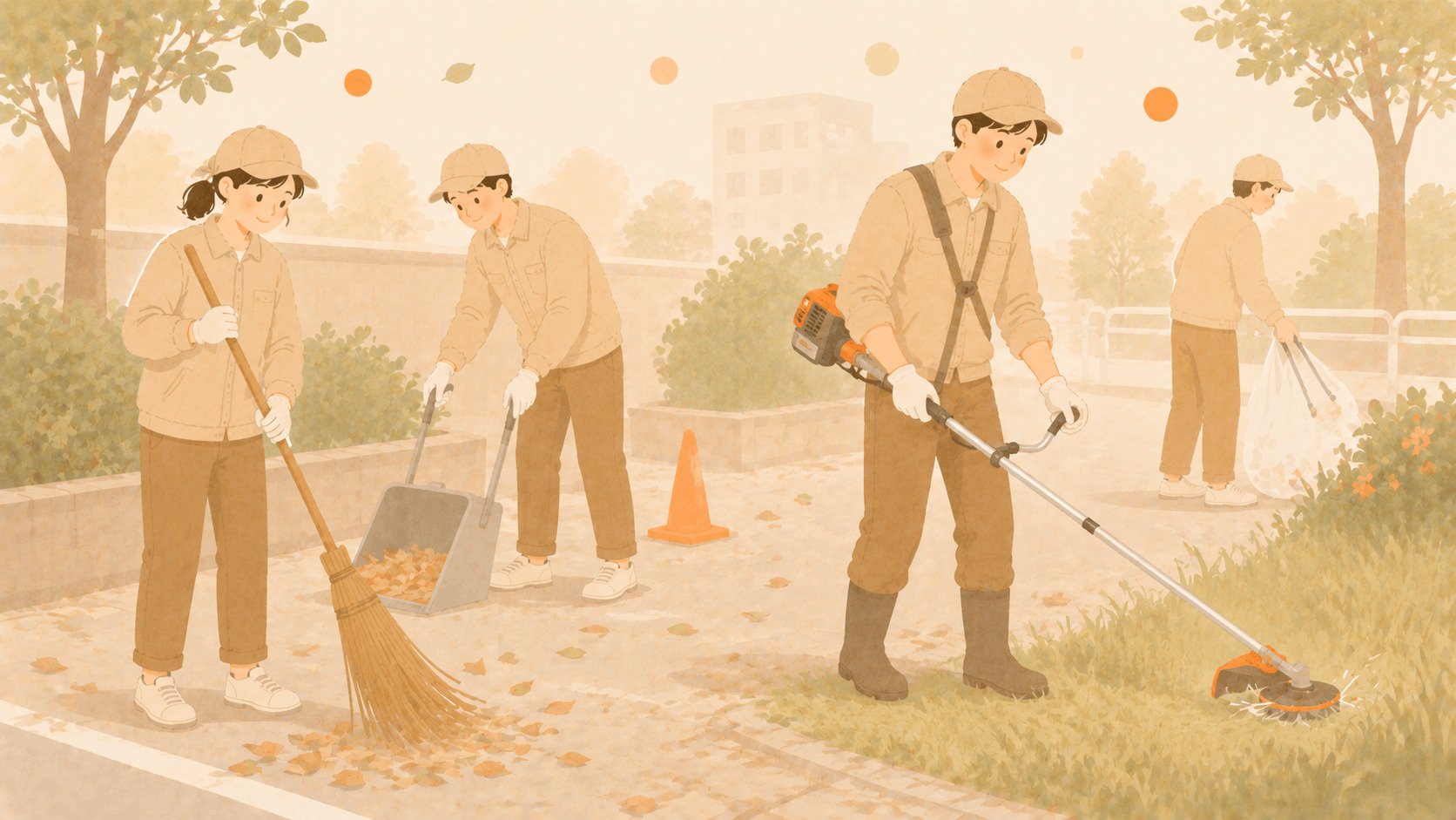 公園清掃などの施設外就労のイメージ