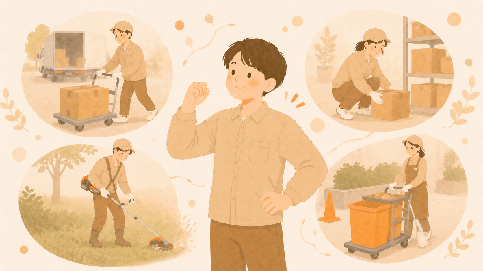 体を動かす仕事が向いている方のイメージ