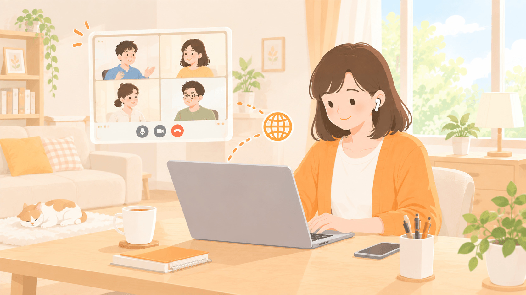 自宅から支援員とつながりながら働く1日のイメージ