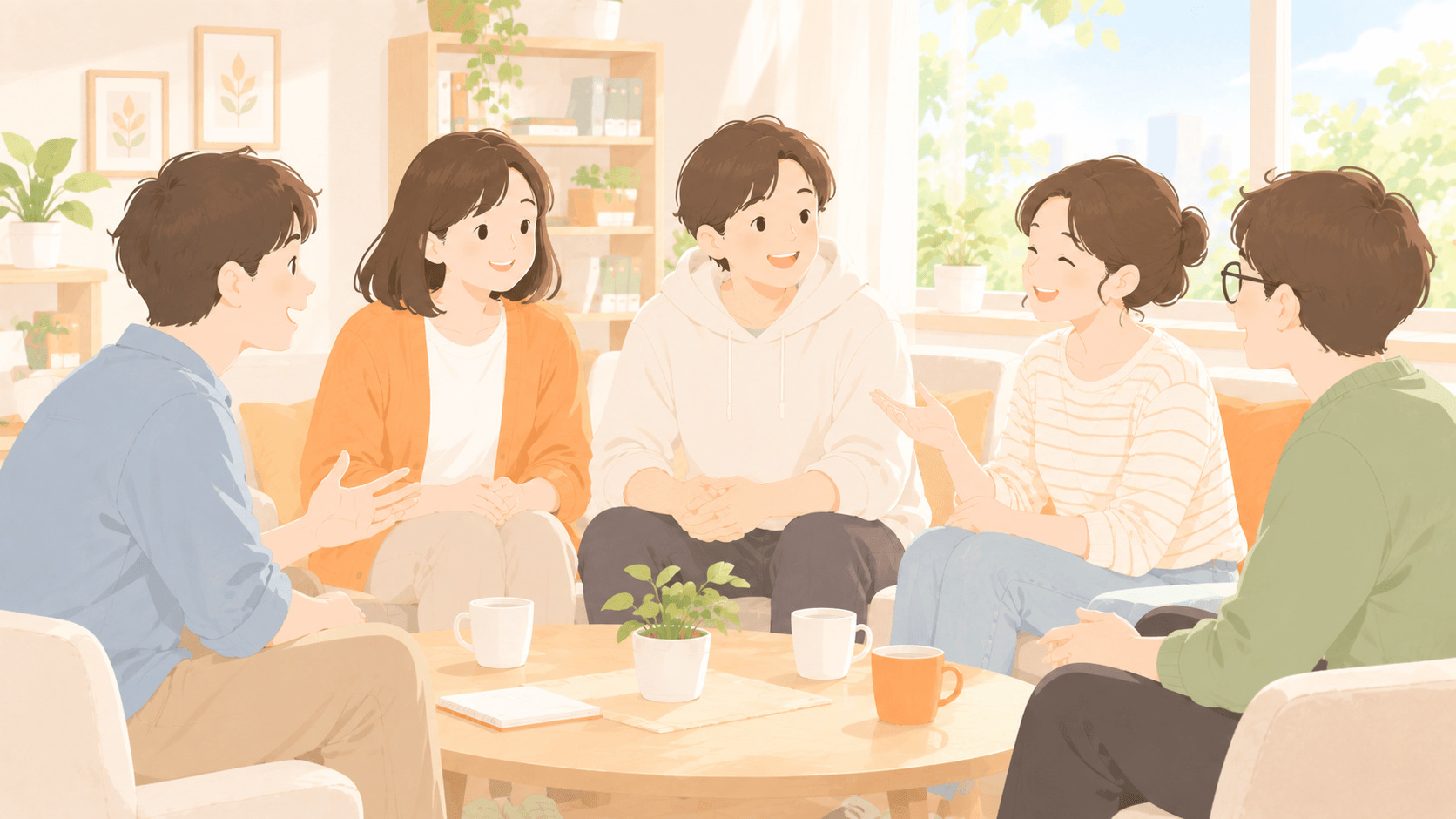 同じようにブランクを経てきた仲間がいることをあらわすイメージ