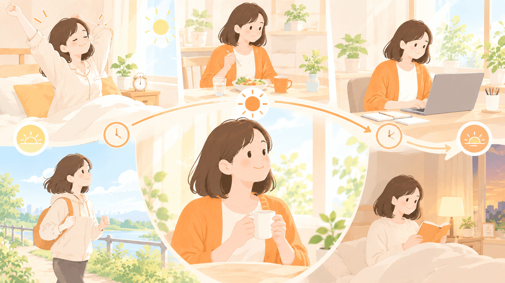 生活リズムが少しずつ整っていくイメージ