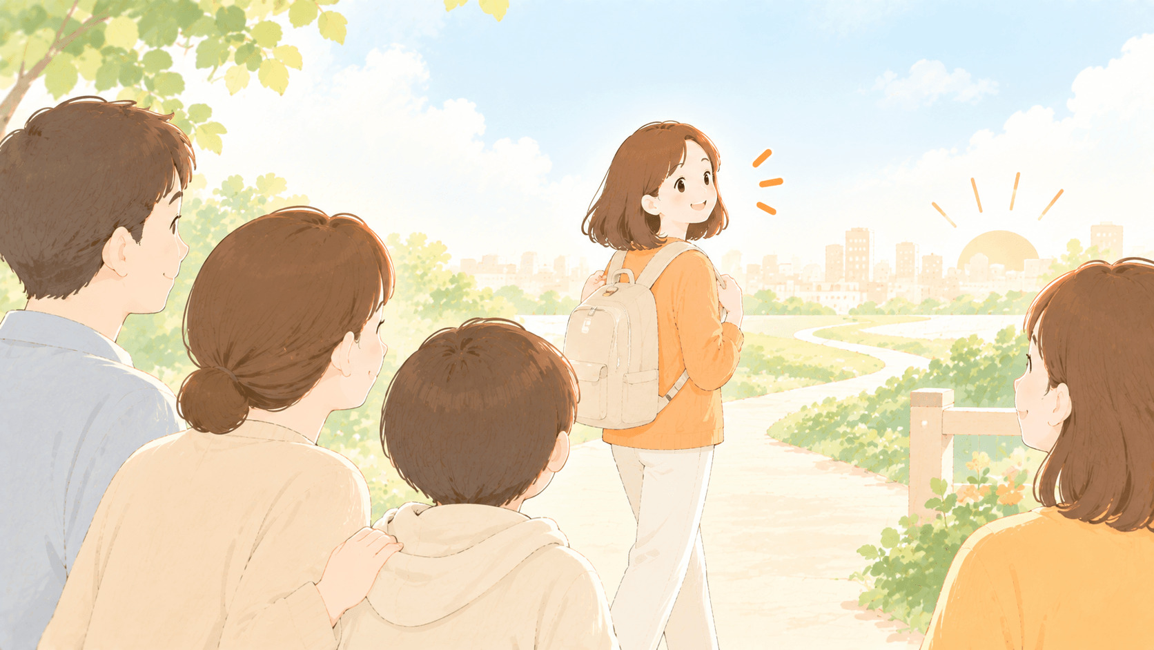 あたたかく見守る家族のイメージ
